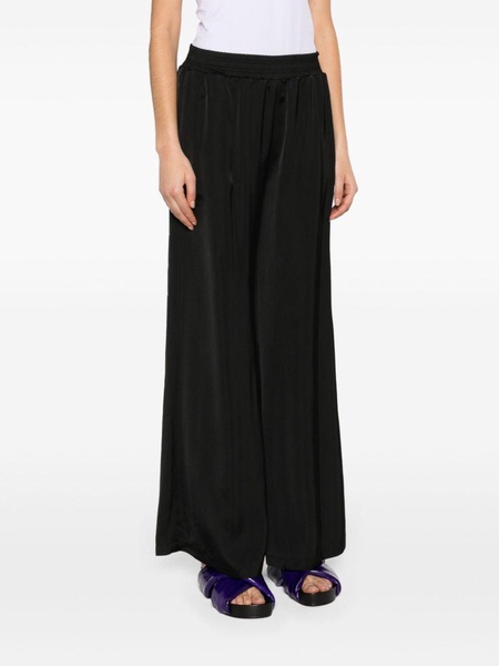 wide-leg satin trousers