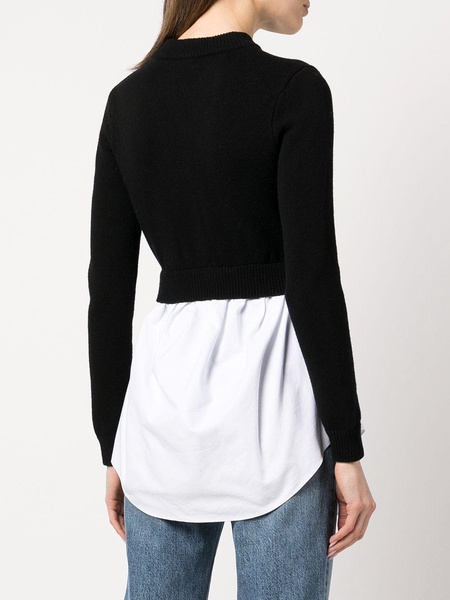 layered-look jumper shirt