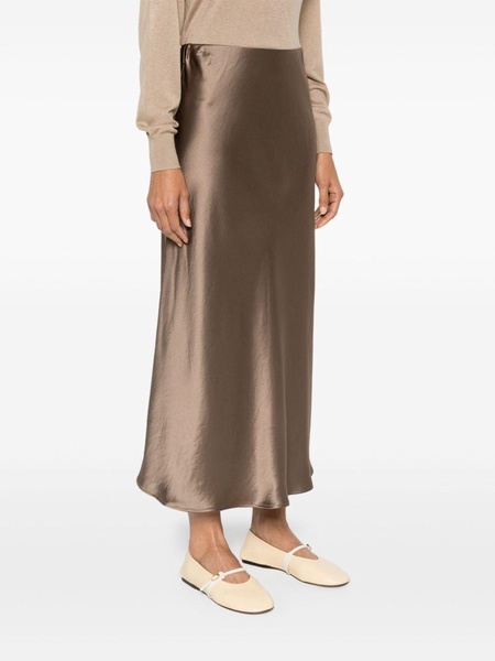 Boshan satin midi skirt