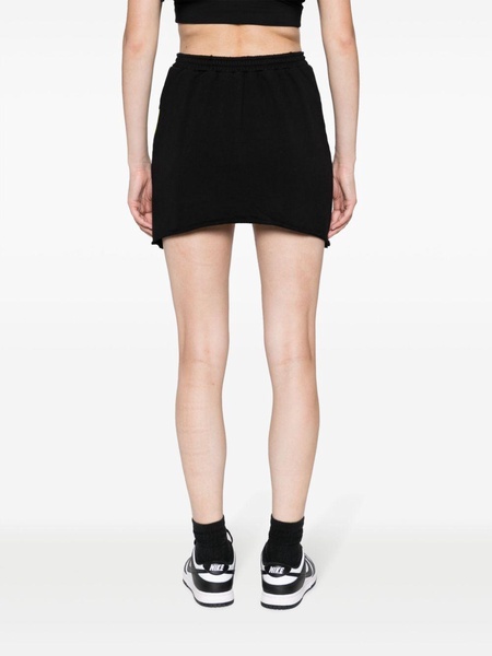 drawstring-fastening cotton miniskirt