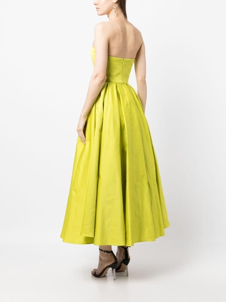 strapless taffeta dress