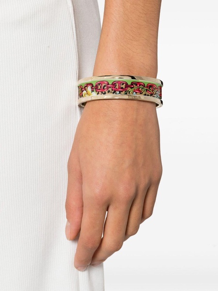 logo-engraved floral-print bracelet