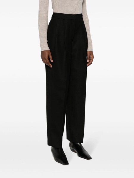 double-pleated tailored trousers