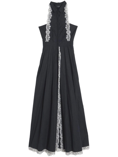 lace-trim cotton gown