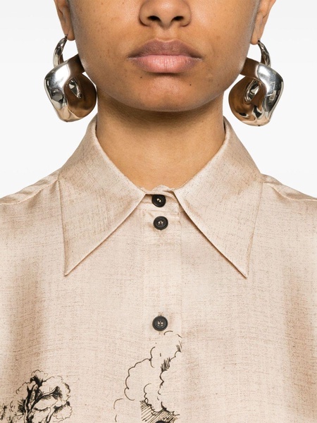 graphic-print silk shirt