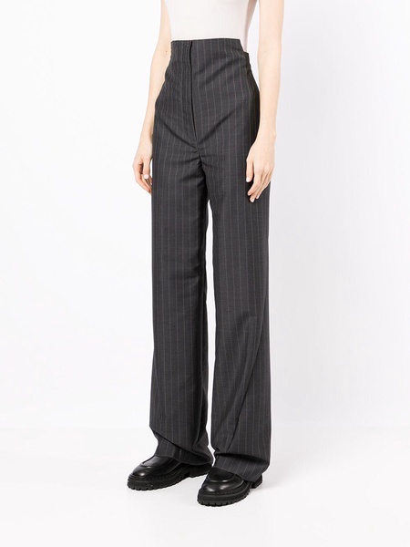 Steam striped wool trousers