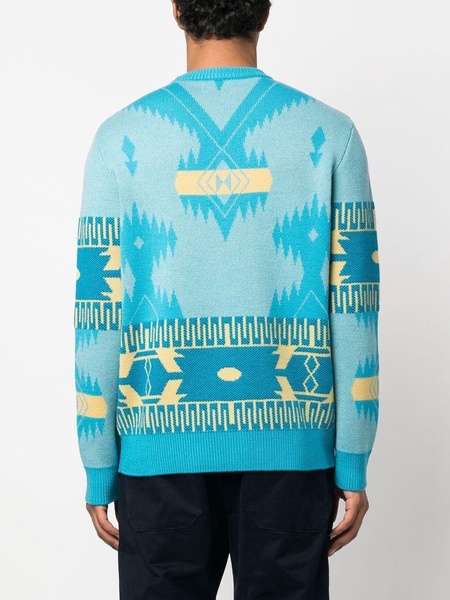 Icon jacquard-knit virgin wool jumper