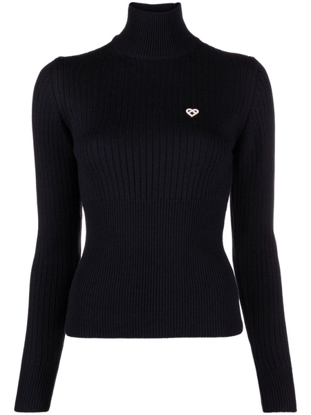 logo-plaque ribbed jumper