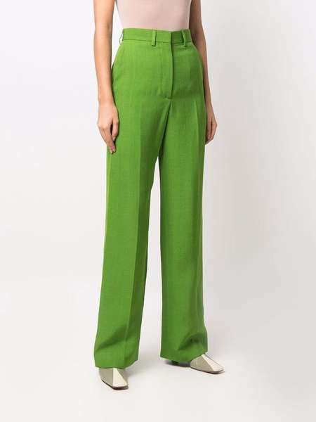 high-waisted flared trousers 