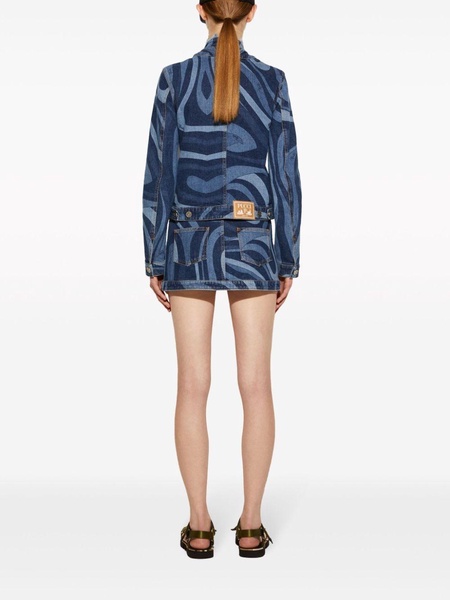 Marmo-print denim jacket