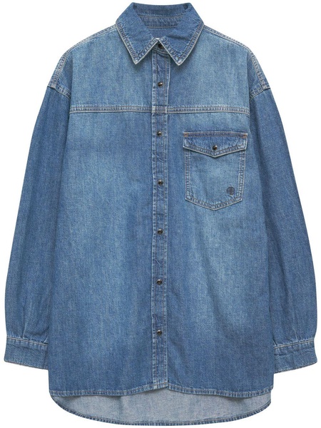 Simon logo-embroidered denim shirt 