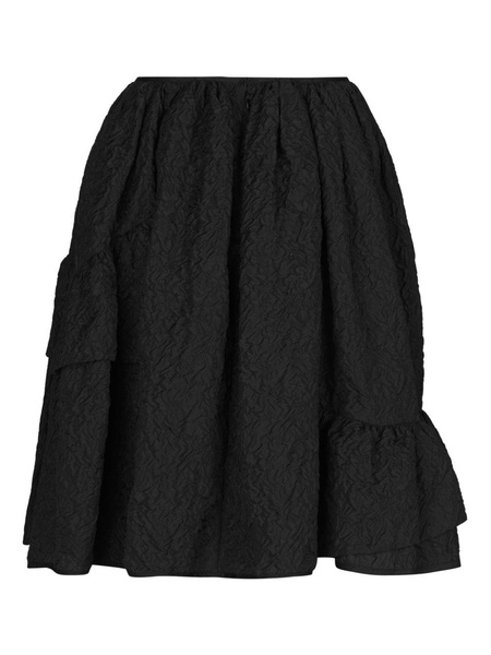 Vanilla quilted-effect midi skirt