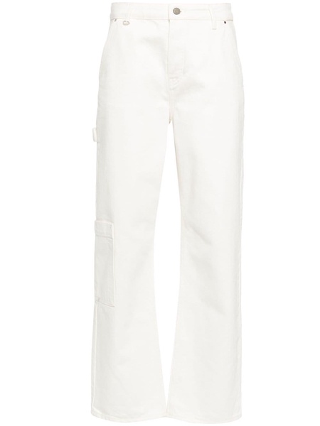 mid-rise straight-leg jeans