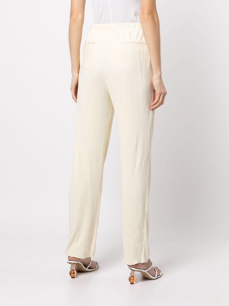 plissé straight-leg trousers