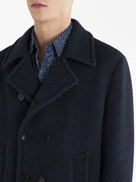 notched-collar double-breasted coat 