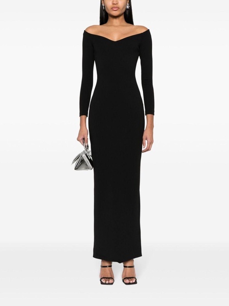 Tara crepe off-shouder maxi dress