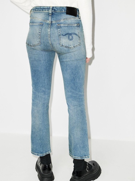 mid-rise flared jeans