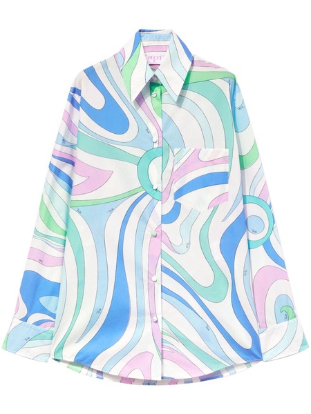 Marmo-print cotton shirt