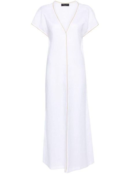 Monili-chain linen maxi dress