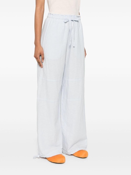 embroidered-logo wide-leg trousers