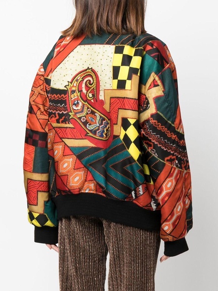 patchwork reversible bomber jacket