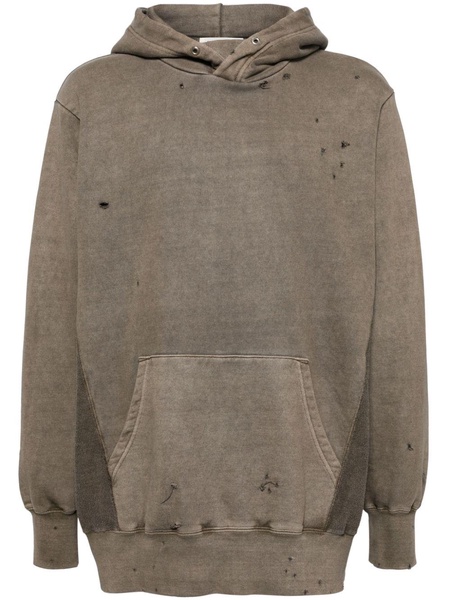 distressed-effect hoodie