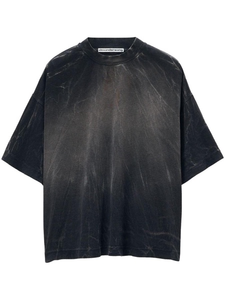 bleached-effect cotton T-shirt