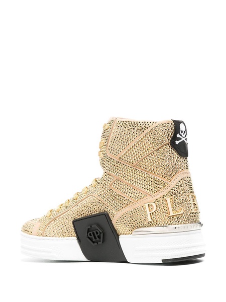 studded high-top sneakers