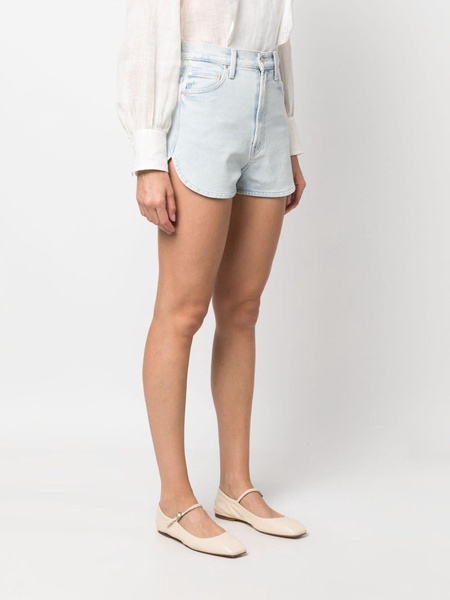 The Tippy Top Frisky Zip Matinee high-waist denim shorts