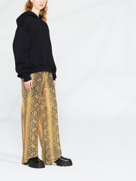 sequin-embellished snakeskin-print trousers