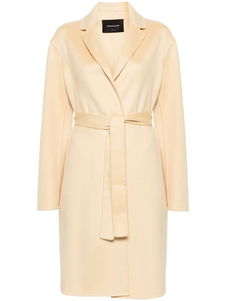 belted cashmere long coat