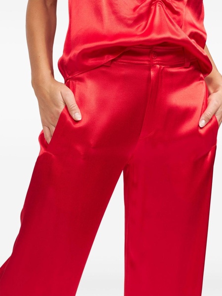 wide-leg satin trousers