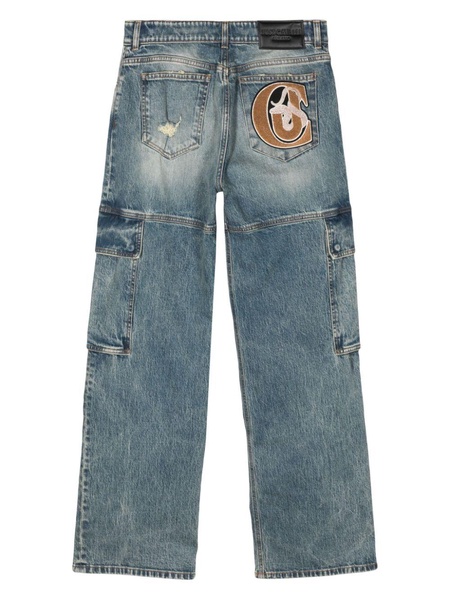 distressed straight-leg jeans 