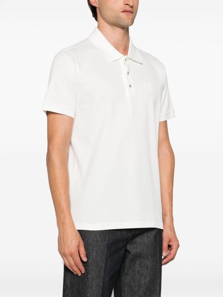 Fendi Pique Polo Shirt With Embossed Ff Logo Clothing