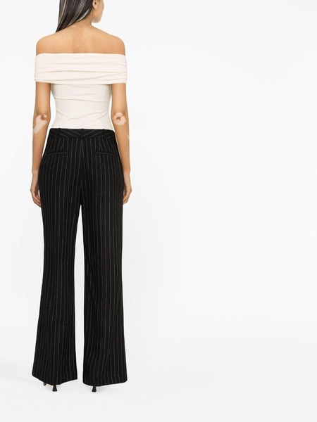 Kaitlen pinstriped wide-leg trousers