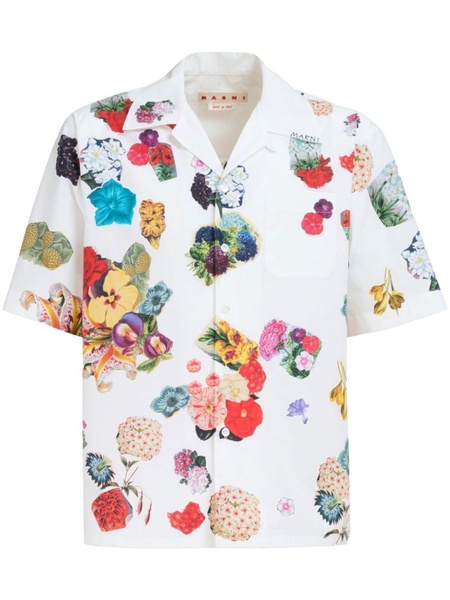 floral-print cotton shirt