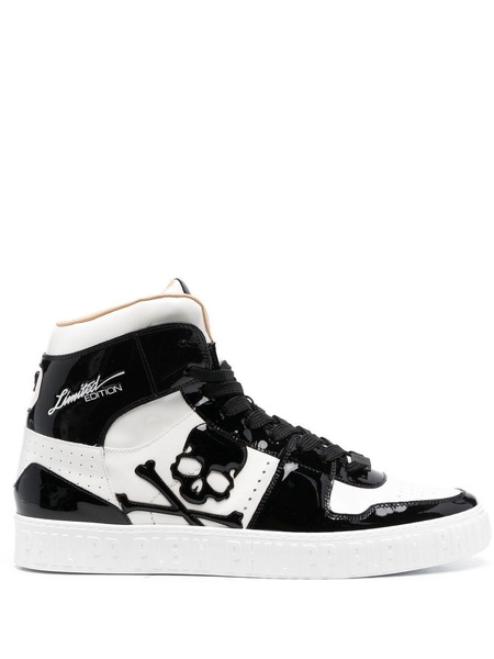 skull-print high-top sneakers