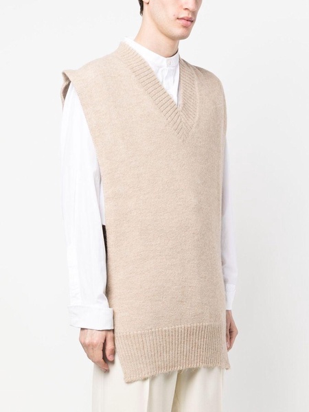 V-neck alpaca-wool vest