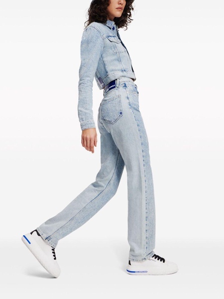 high-rise looped jeans