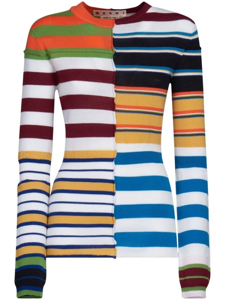 patchwork striped jumper