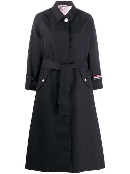 belted mid-length trench coat