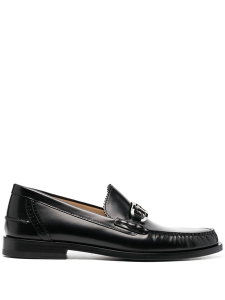 FF-plaque leather loafers