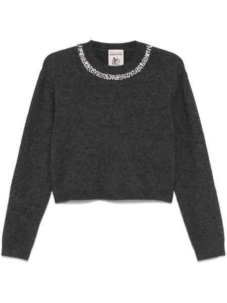 rhinestone-embellished sweater