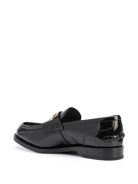 embossed-logo loafers