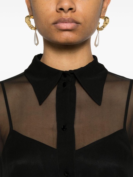 semi-sheer asymmetric shirt