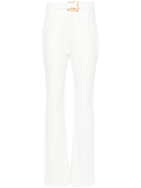 snake-buckle straight trousers