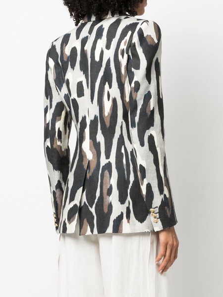 animal-print tailored blazer