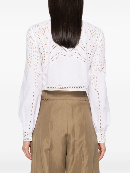 broderie-anglaise cropped blouse