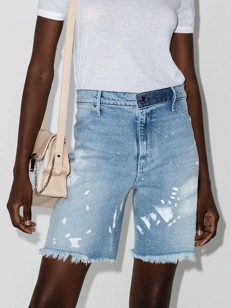 Hesper paint-splatter denim shorts