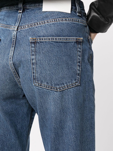 high-rise straight-leg jeans